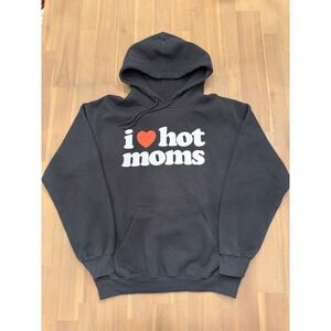 Danny Duncan I Heart Hot Moms Hoodie Black Graphic Sweatshirt Mens Medium